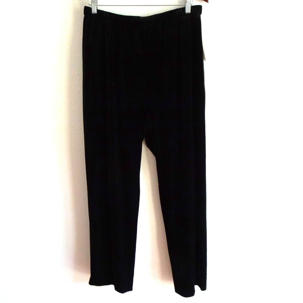 Alex Evenings Velvet Pants Women's Size XL Black Evening Formal Cocktail